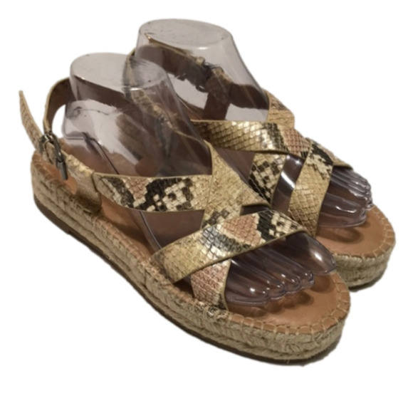 Madewell Malia Espadrille Sandal Snake Embossed Leather 8M - Picture 1 of 12